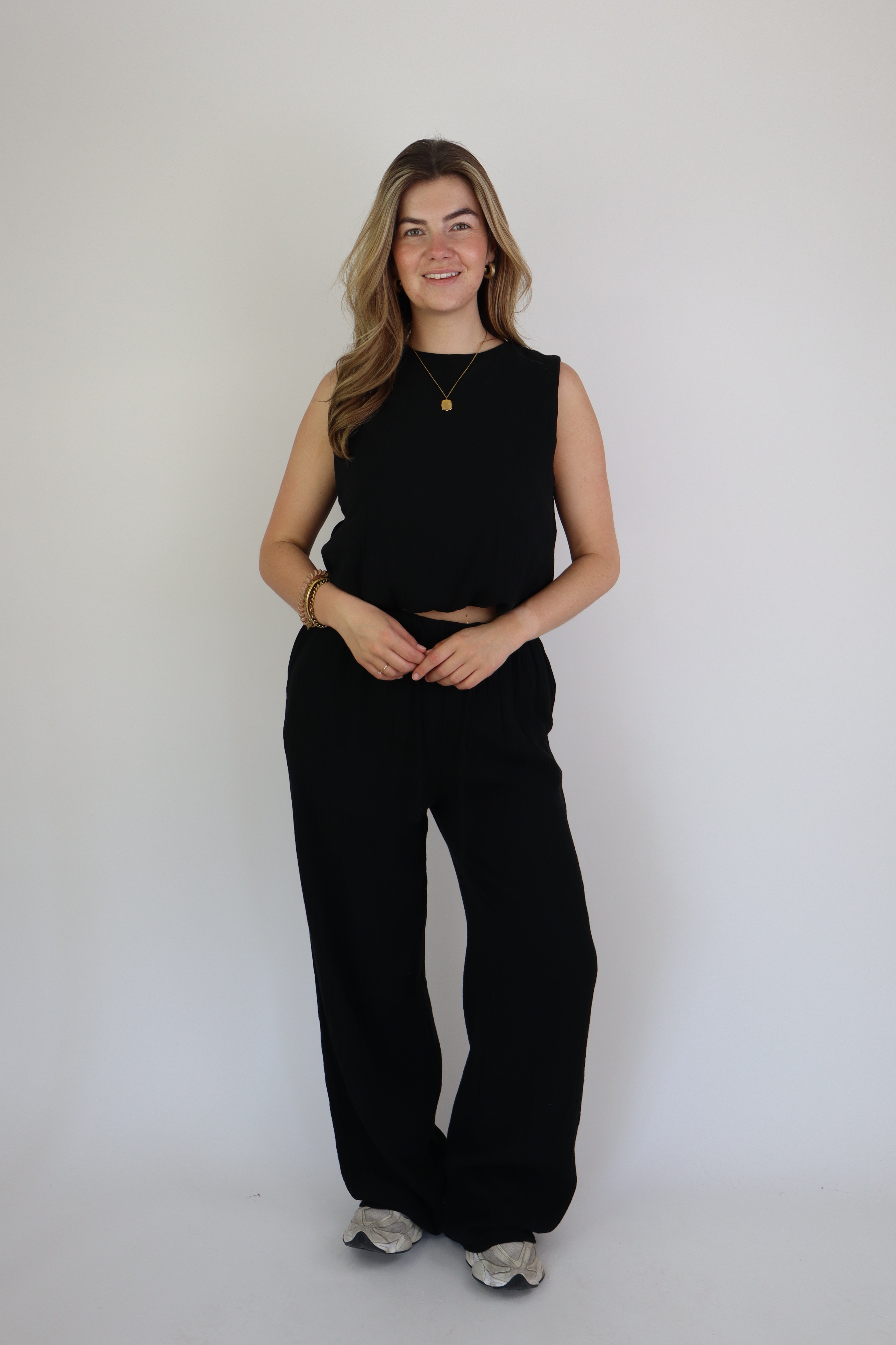 Isabel Katoenen Set Zwart