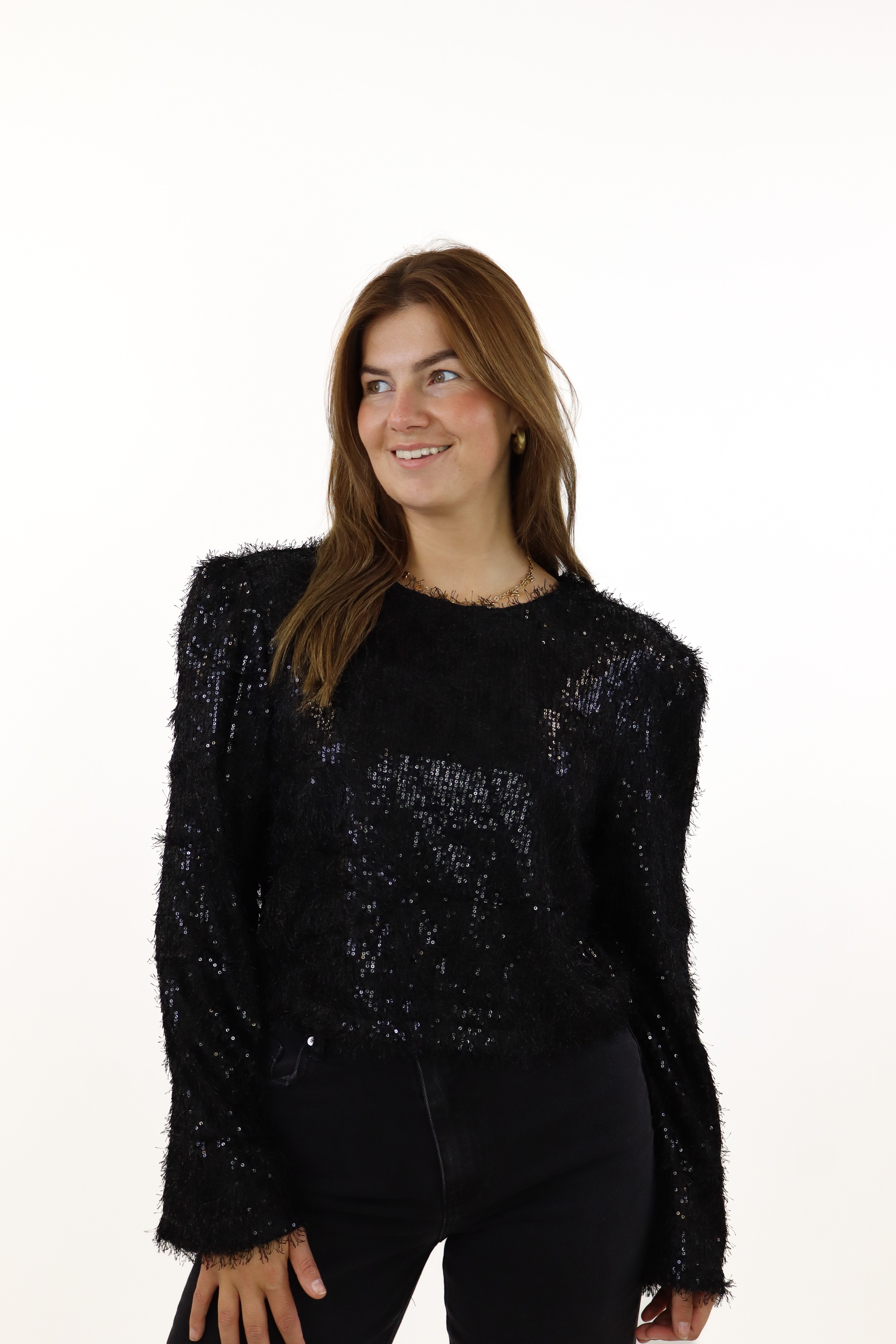 Suus Glitter Top Black