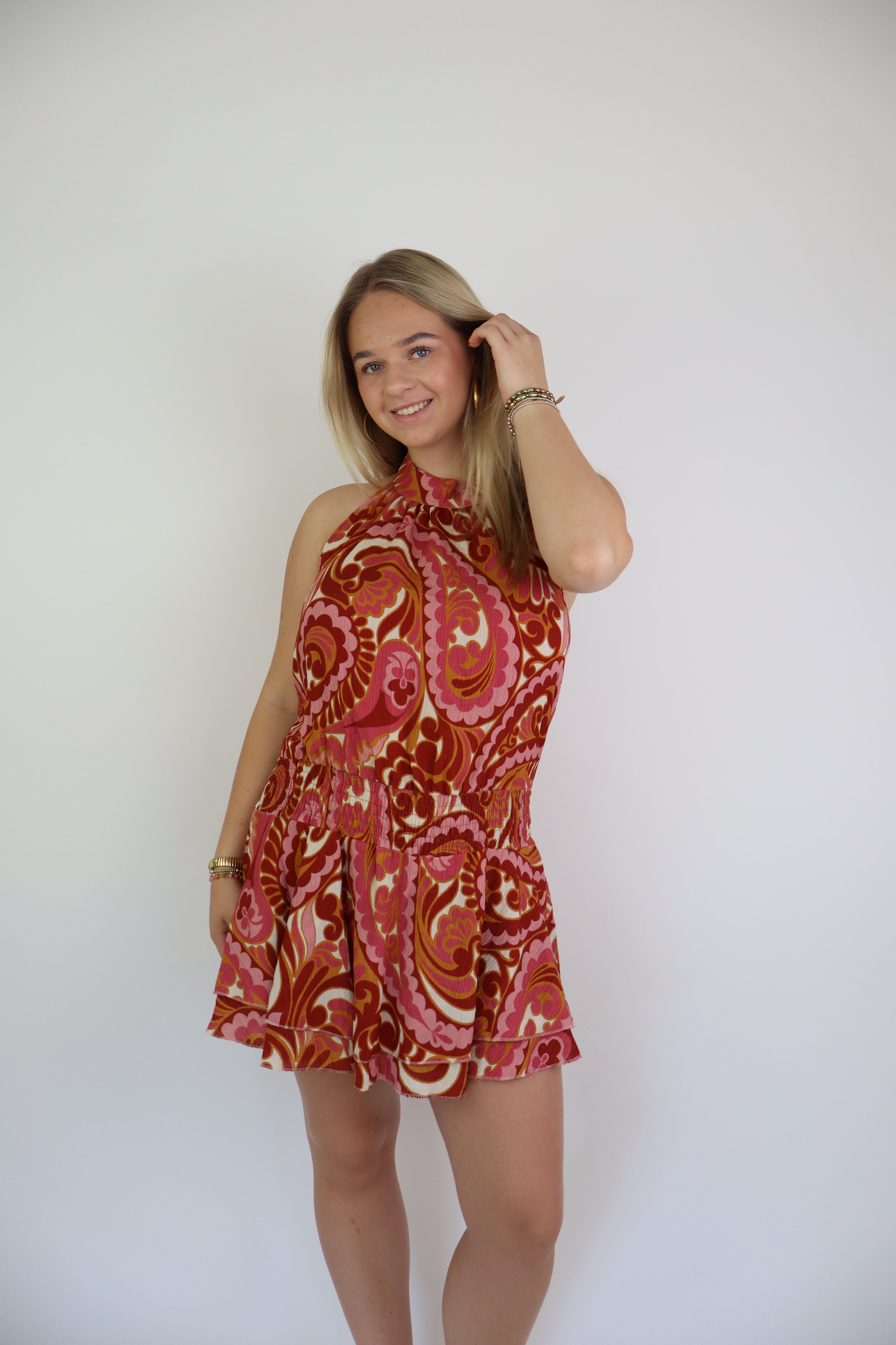 Mara Printed Dress Red