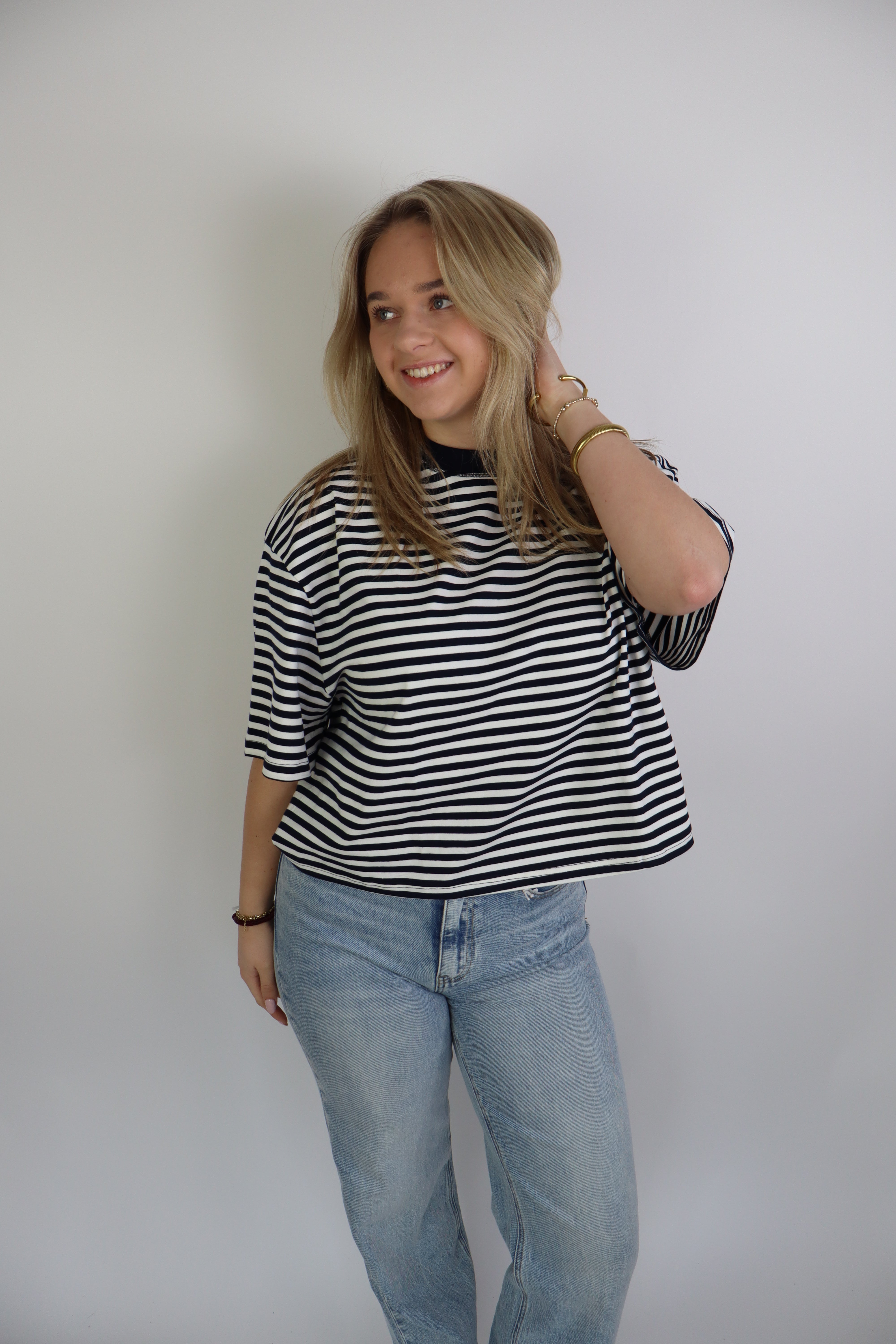 Femke Striped Tee Navy