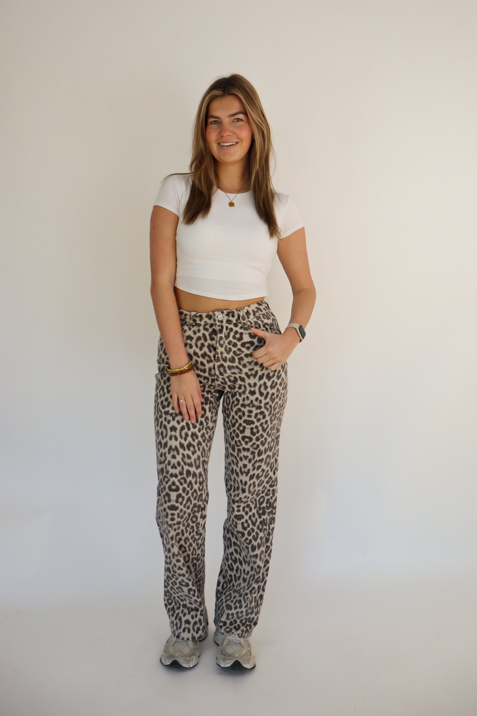 Leopard Straight Leg Jeans RD9195