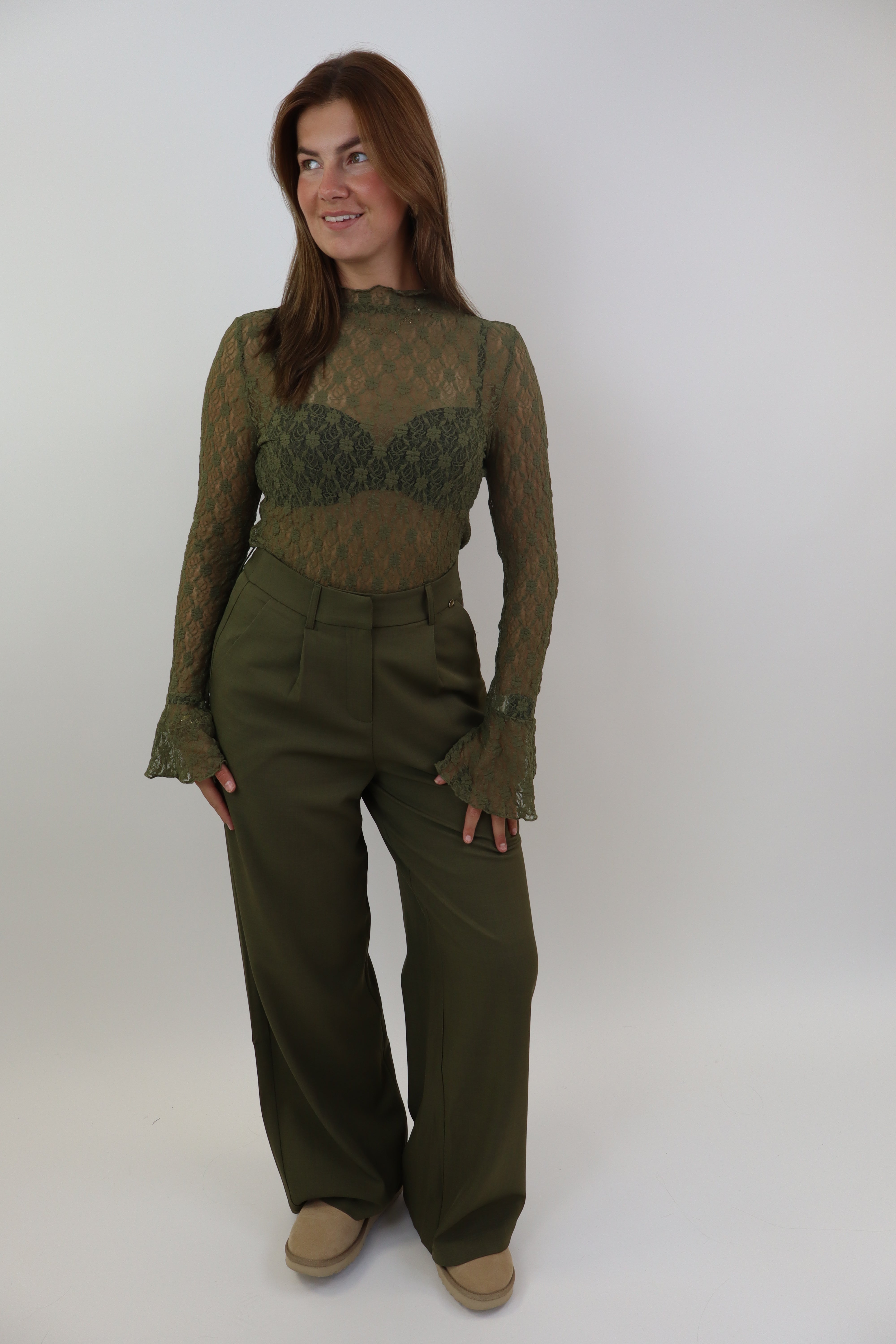 Bowie Wide Leg Pantalon | Green