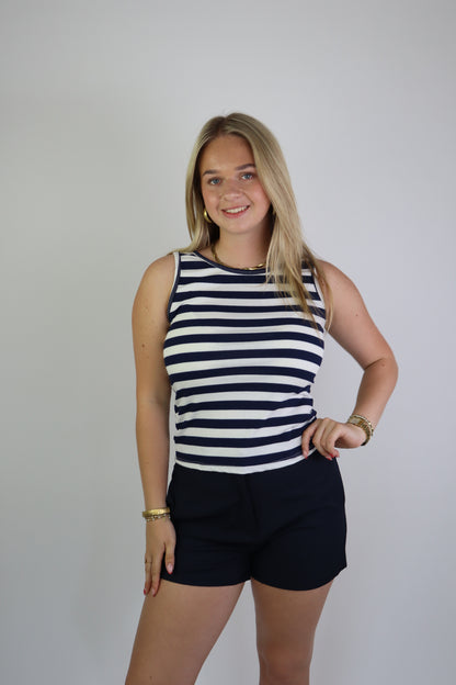 Ambika Striped Top Navy