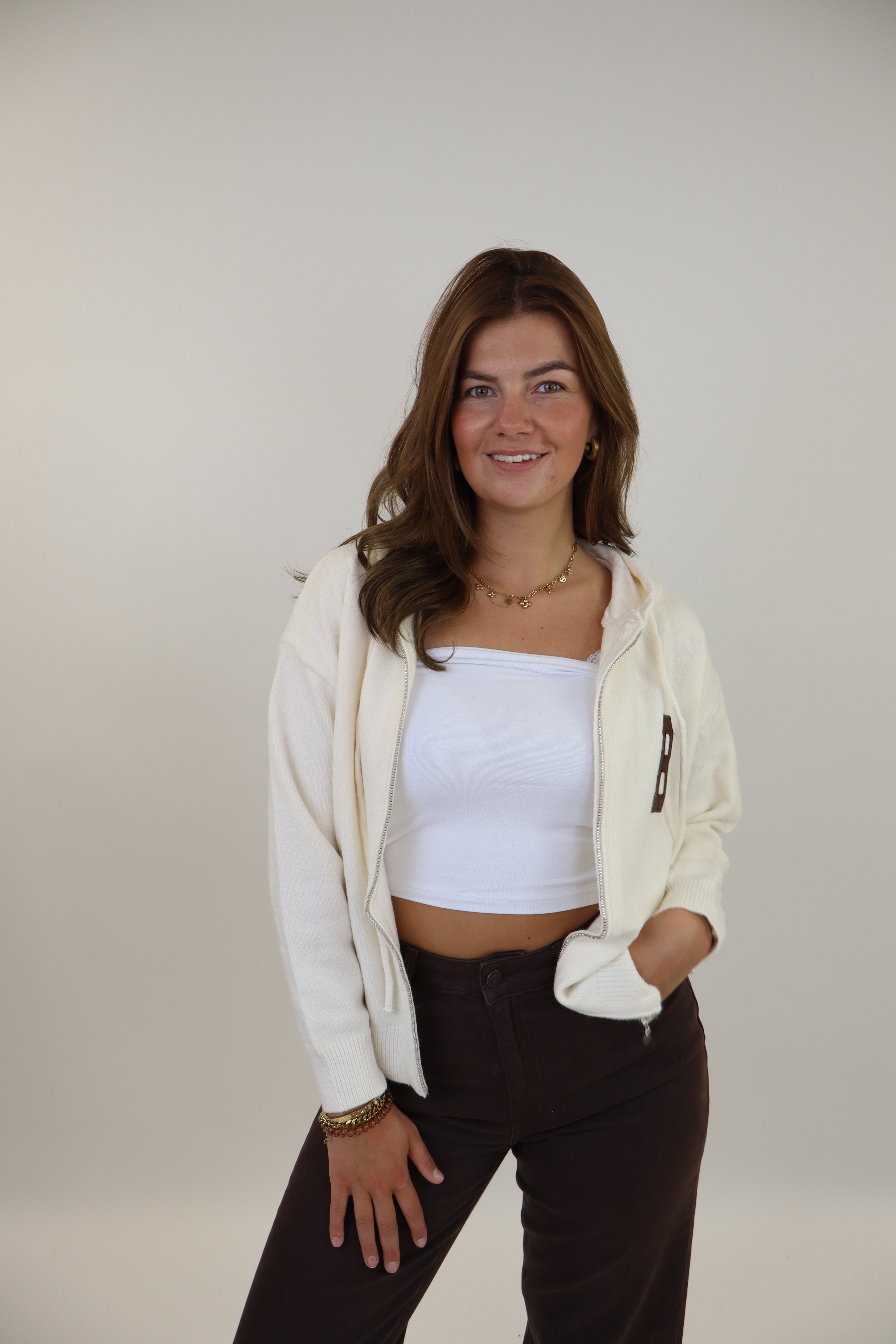 Brooklyn Zip Vest Off-White