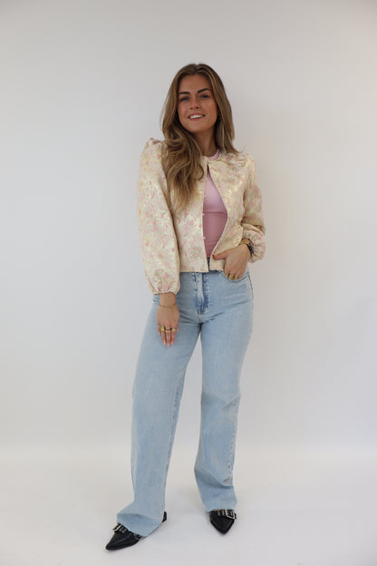 Dana Flower Top Beige