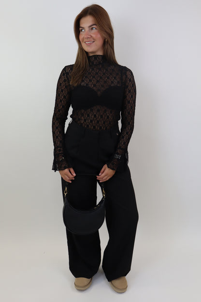Bowie Wide Leg Pantalon | Black