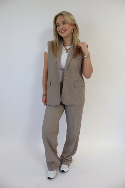 Ambika Studio Split Gilet Dark Linnen