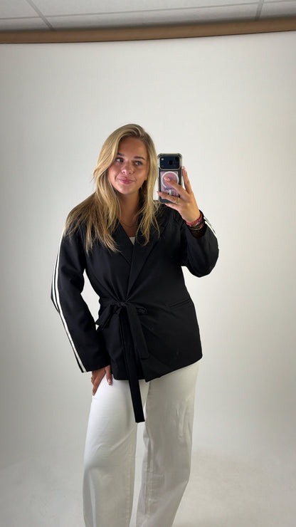 Gina Striped Blazer Black
