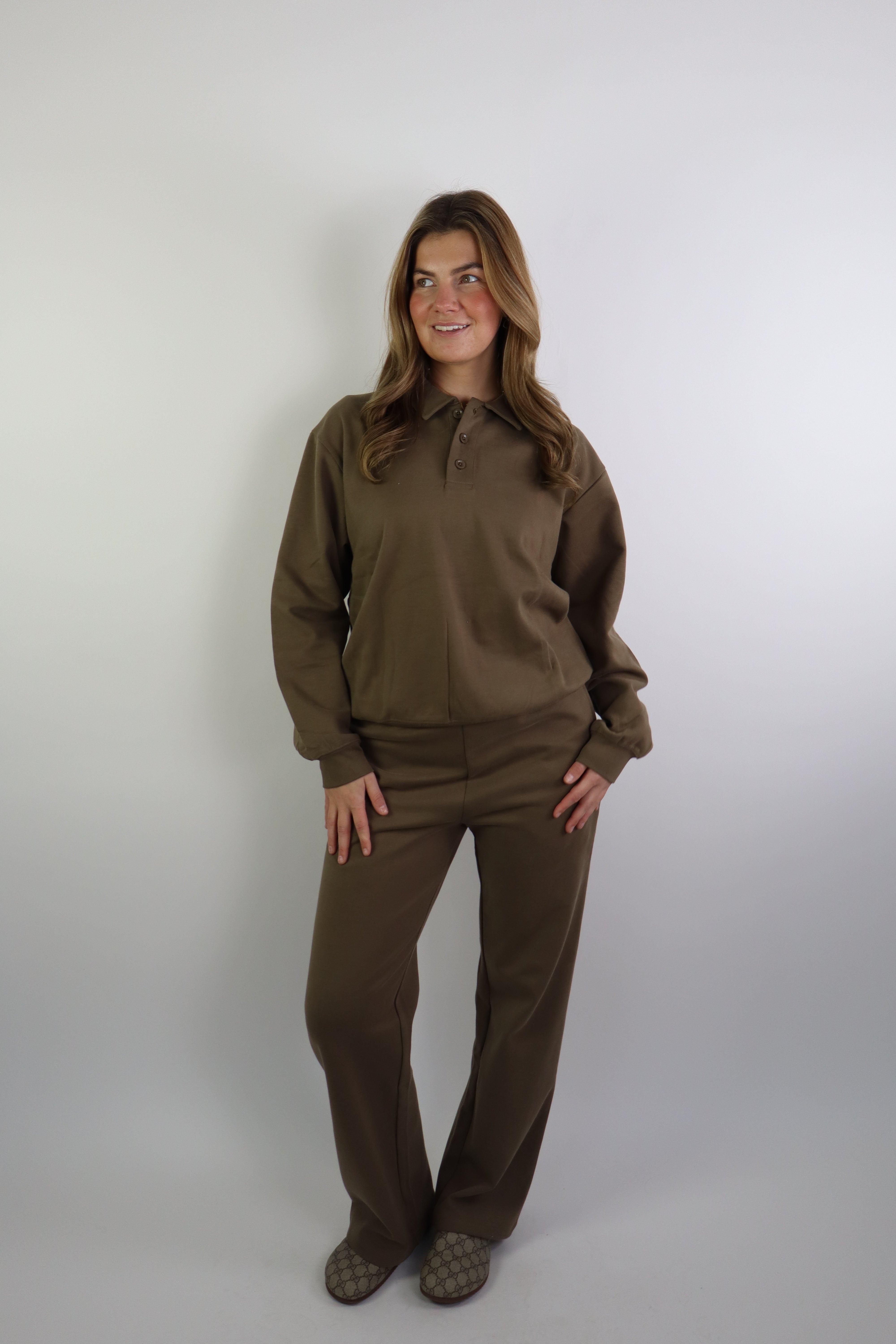 By Kie Basic Pants Dark Taupe