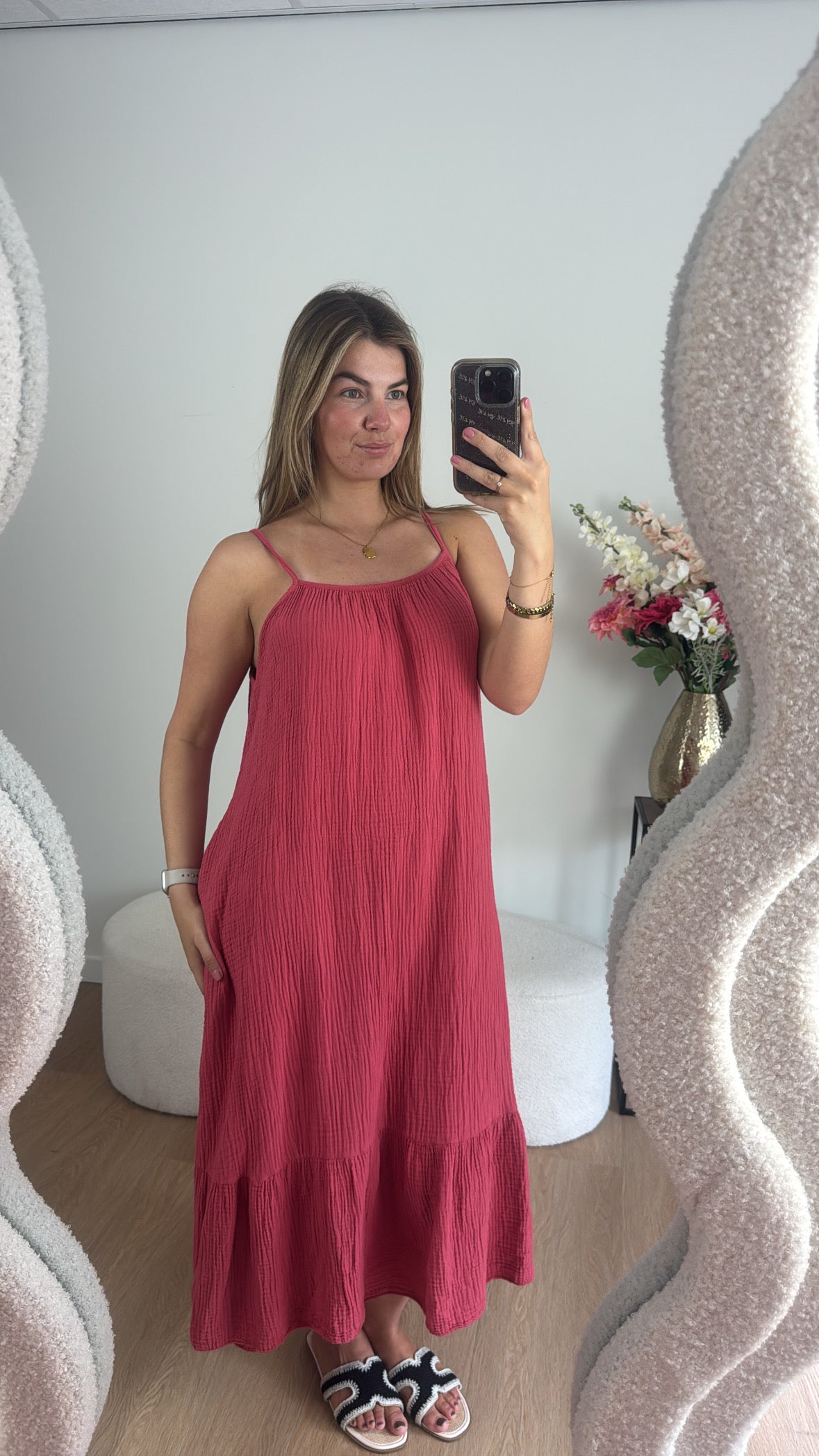 Jamy Katoenen Jurk Roze