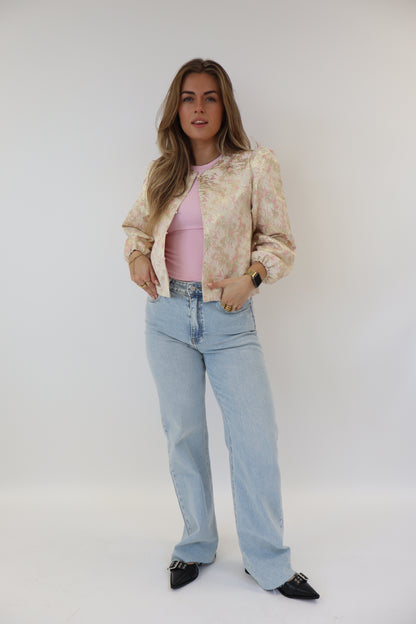 Dana Flower Top Beige