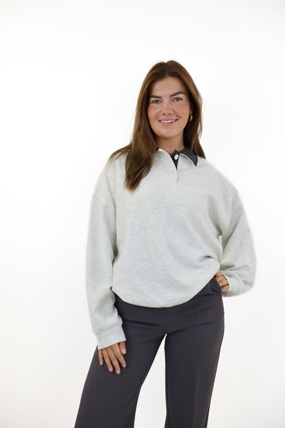 Kyana Polo Sweater Light Grey
