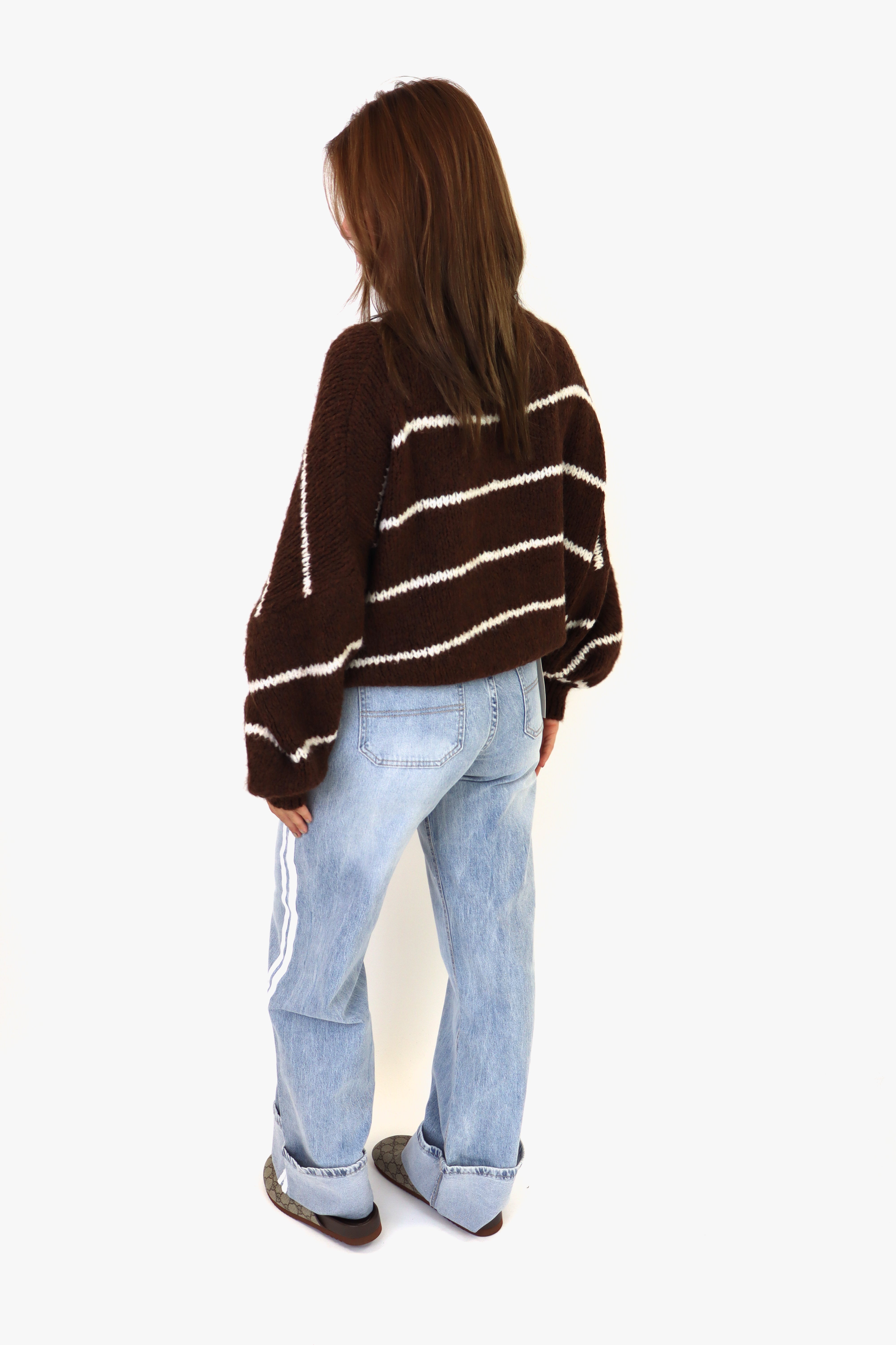 Dewi Striped Jeans | A3577 Light Denim