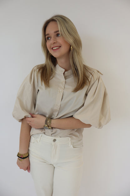 Dani Puff Blouse Beige