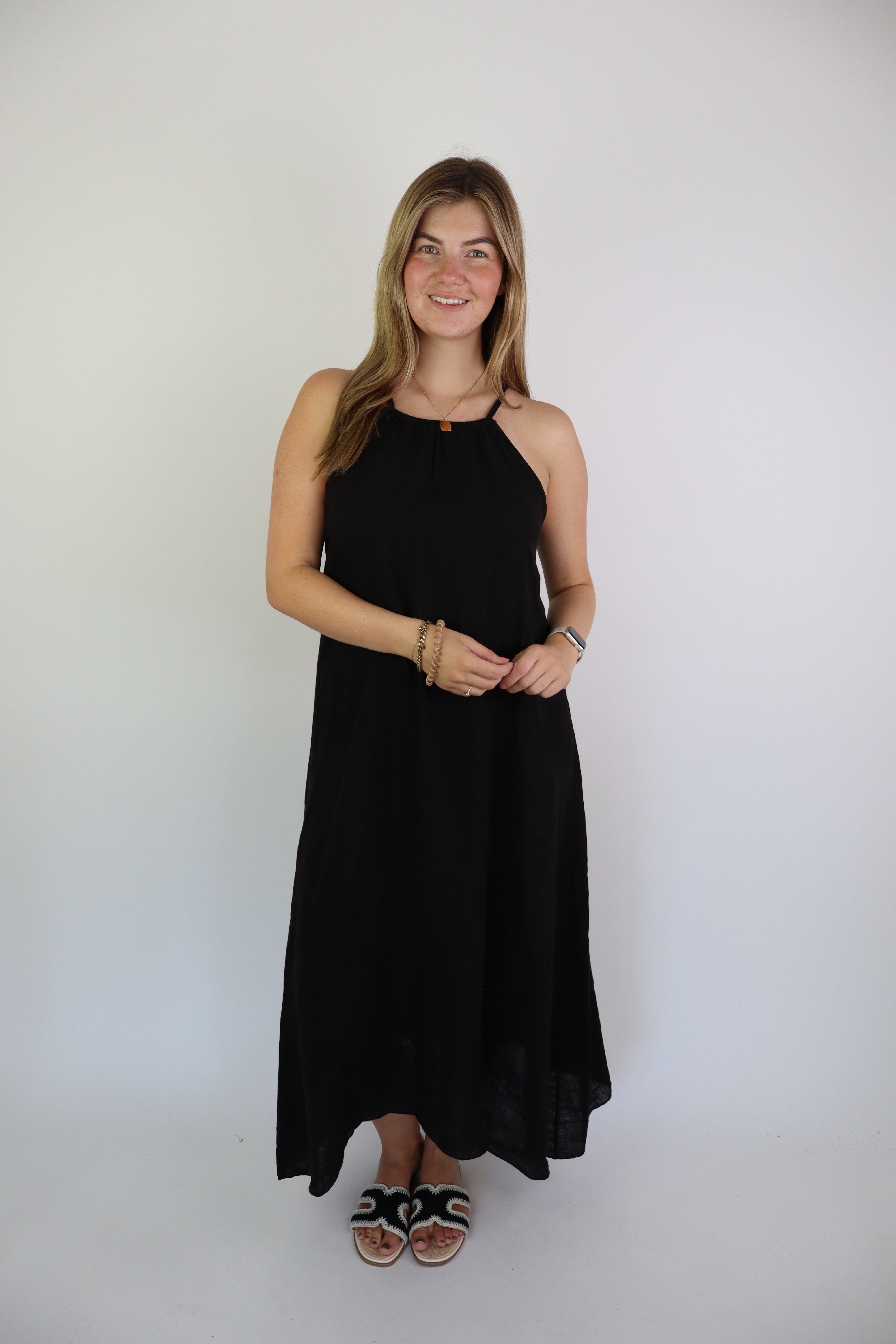 Linnen Dress Black