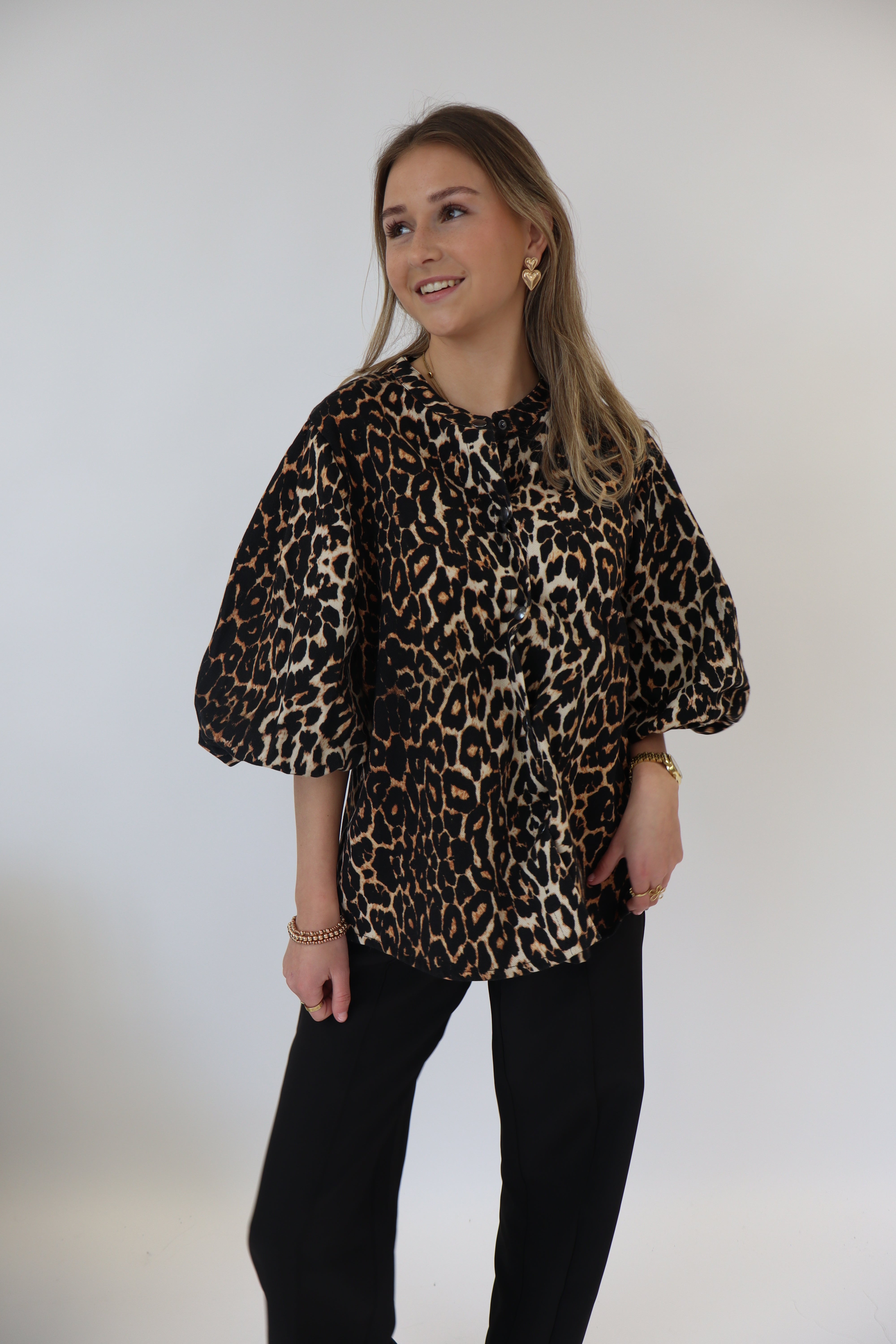 Denim Leopard Top