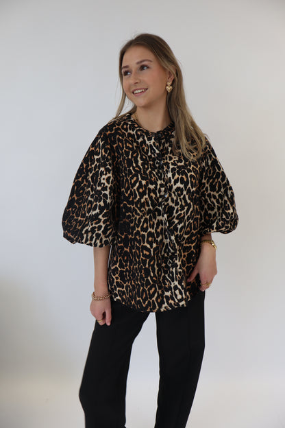 Denim Leopard Top