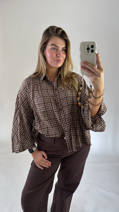 Anouk Plaided Blouse Brown