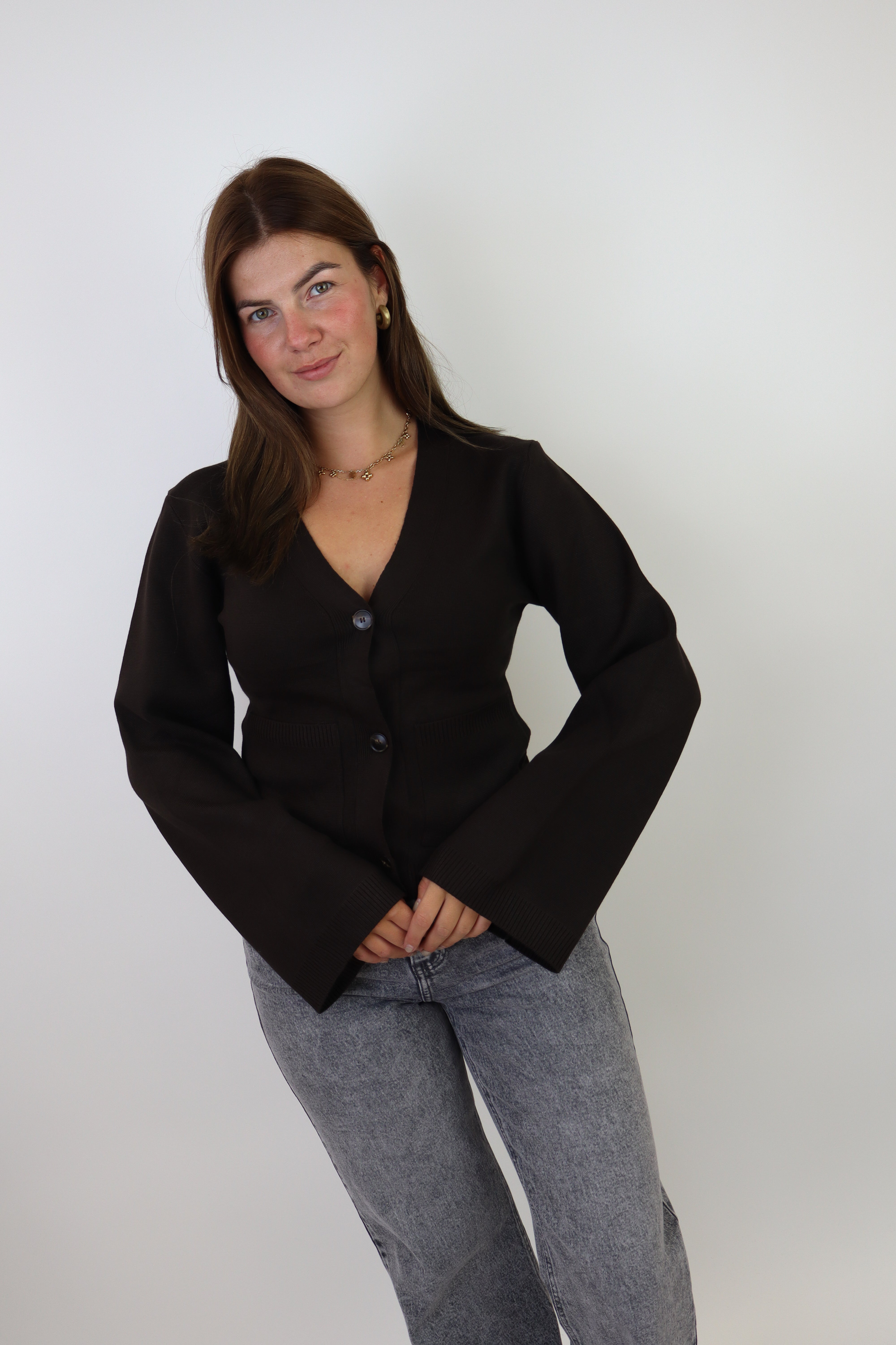 Suzie Cardigan Dark Brown