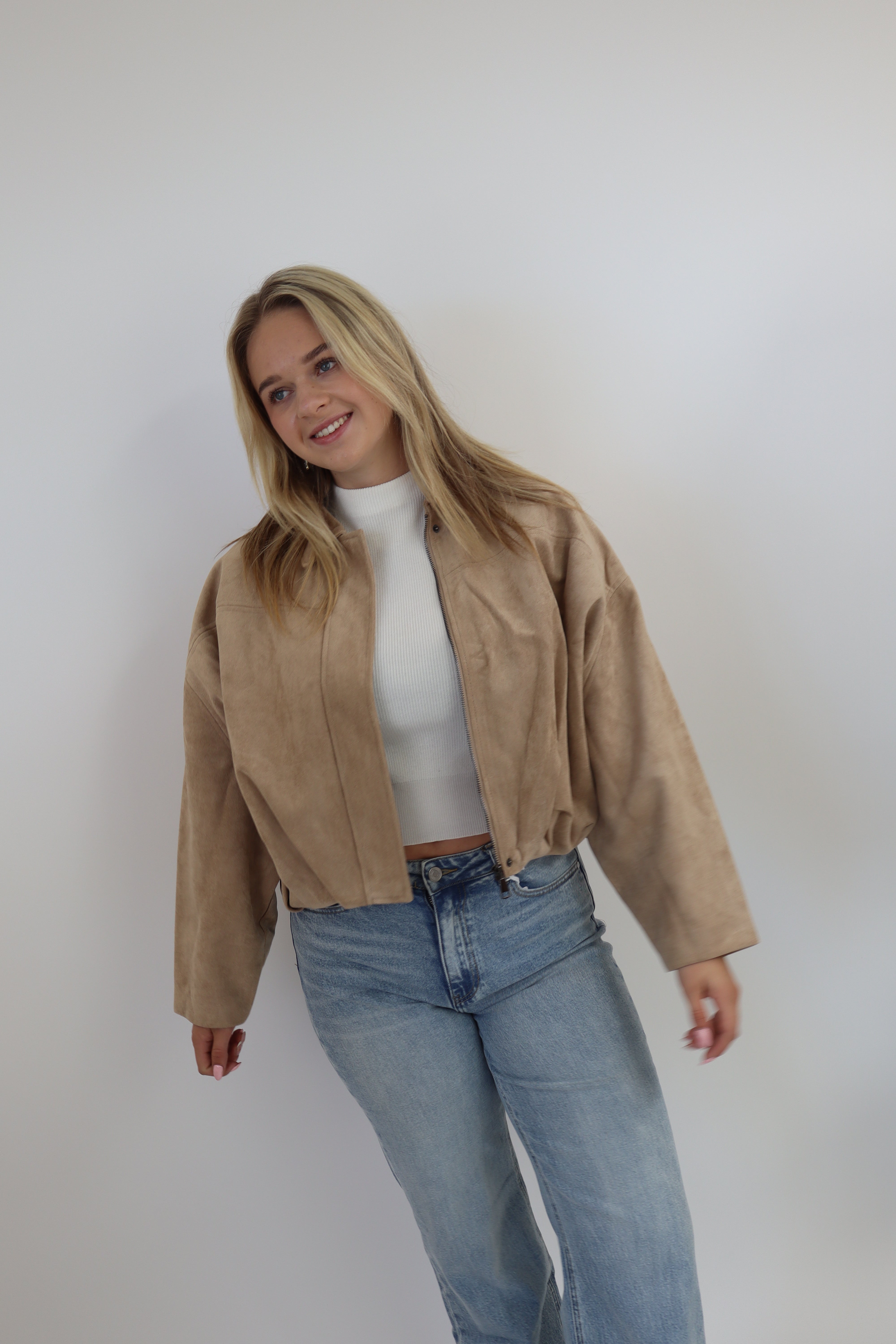 Suede Jacket Beige