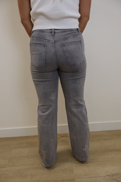Glitter Star Jeans Grey