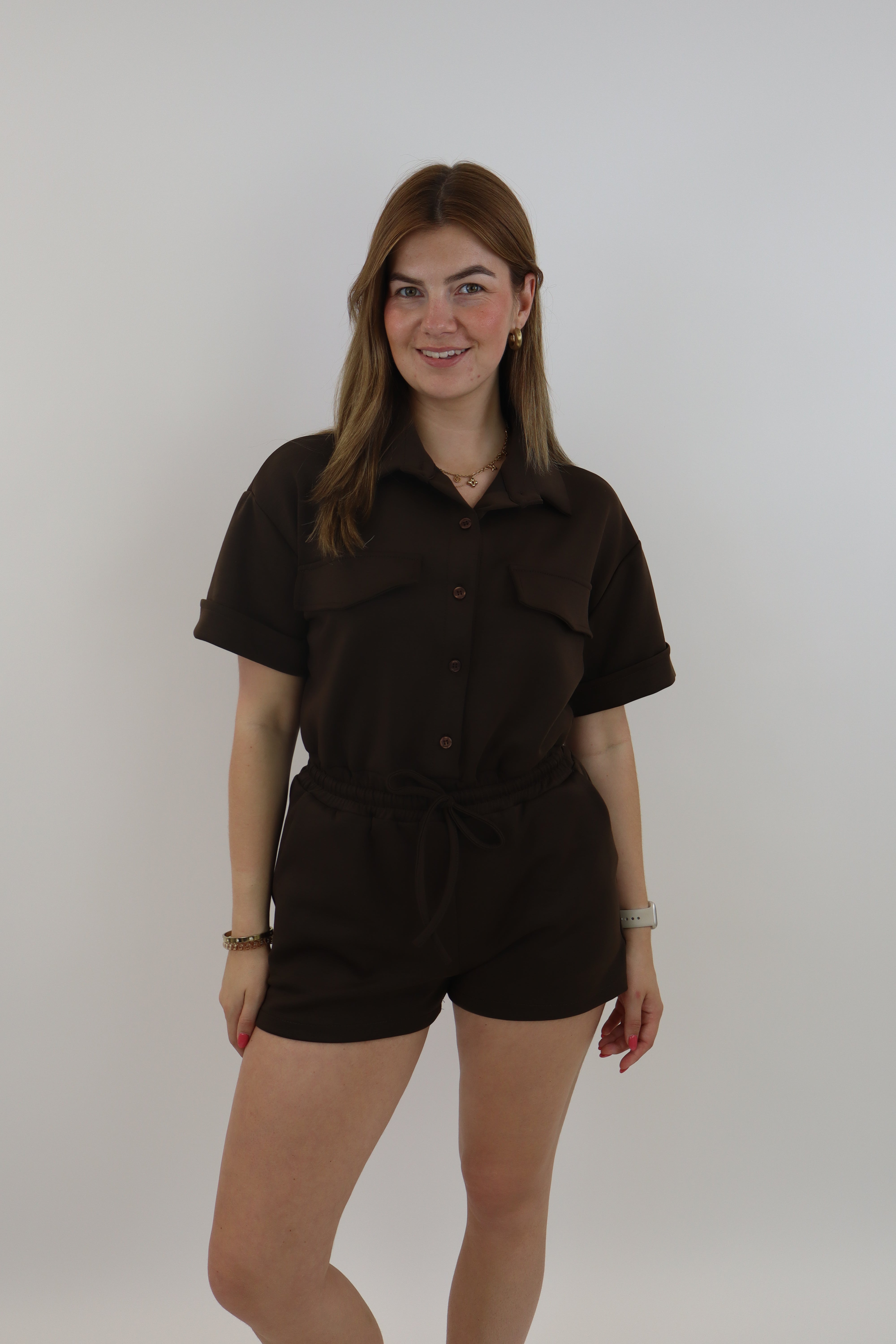 Marie Jogging Playsuit Bruin