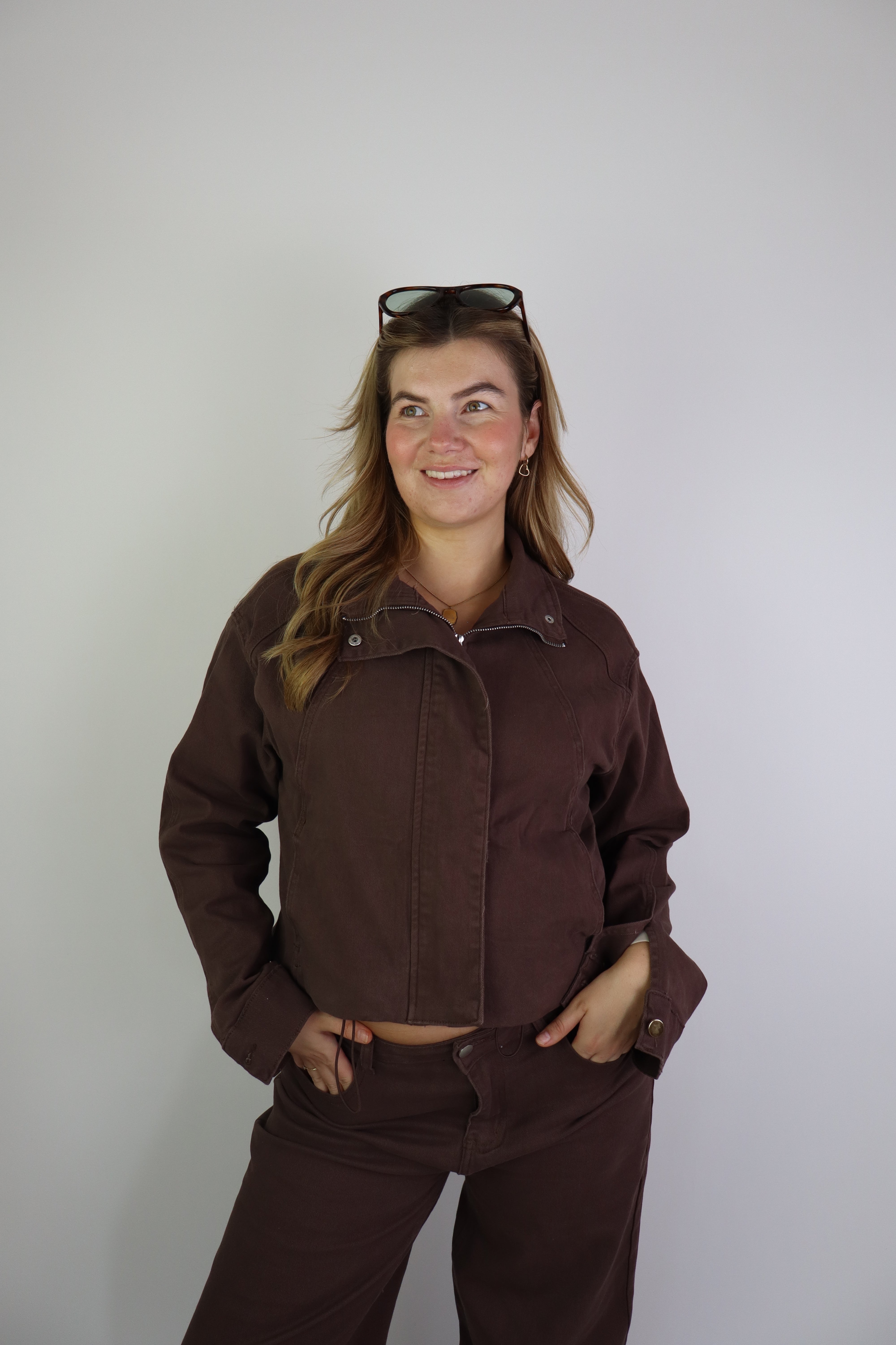 Rowena Denim Jacket Brown