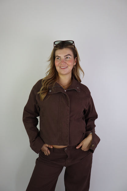 Rowena Denim Jacket Brown