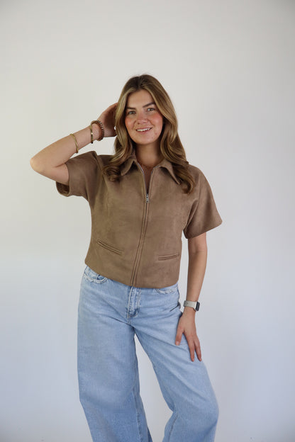 Nummer 8 Noortje Suede Top Brown