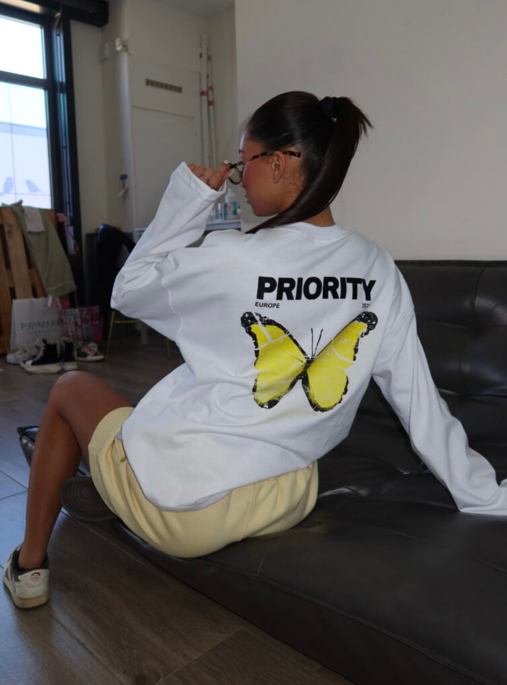 Priority Long Sleeve Wit/Geel
