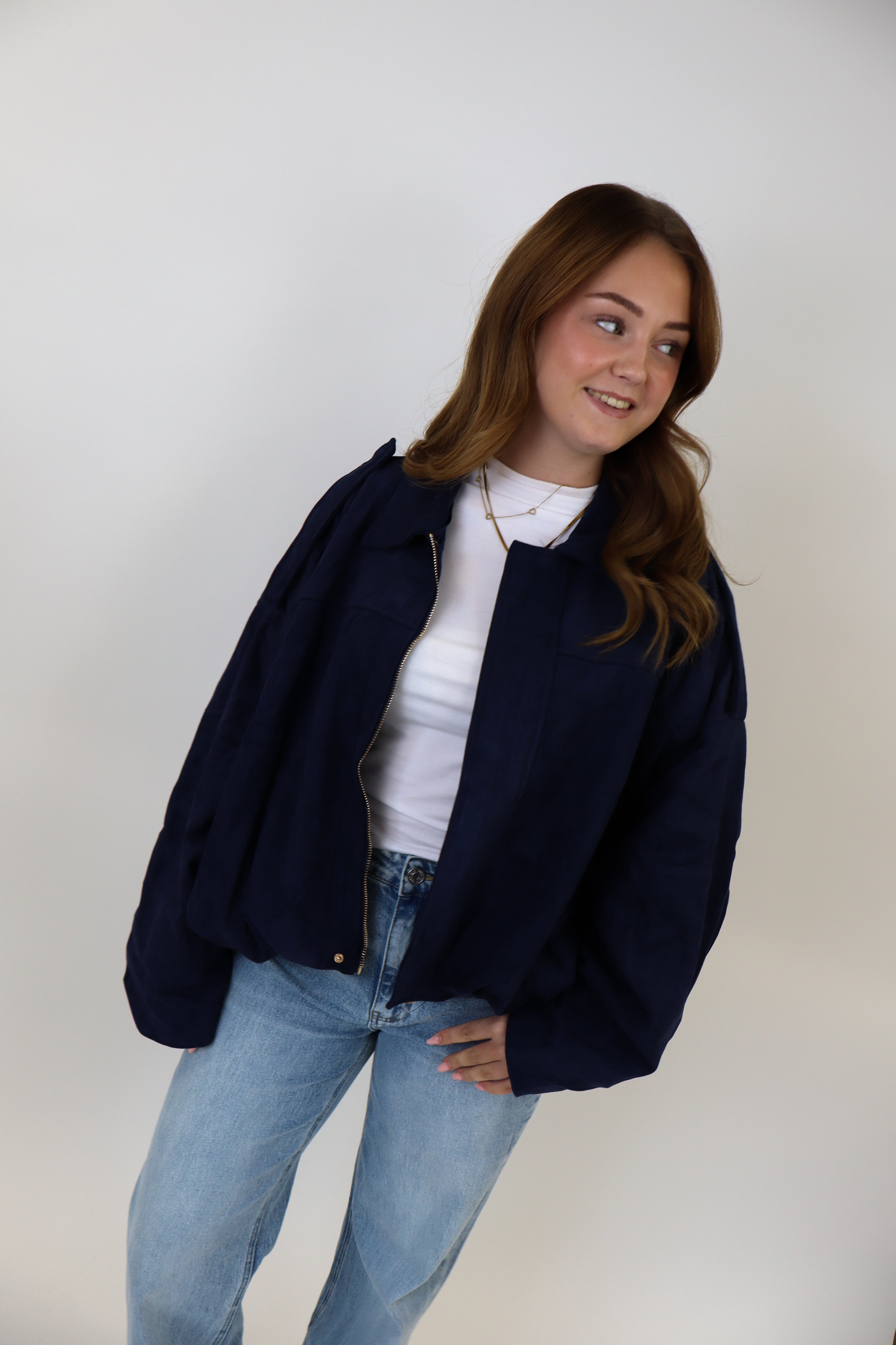 Suede Jacket Navy