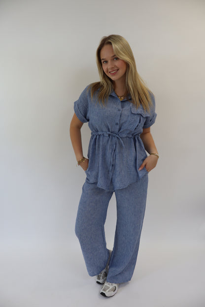 Marie Two Piece Set Denim Blue