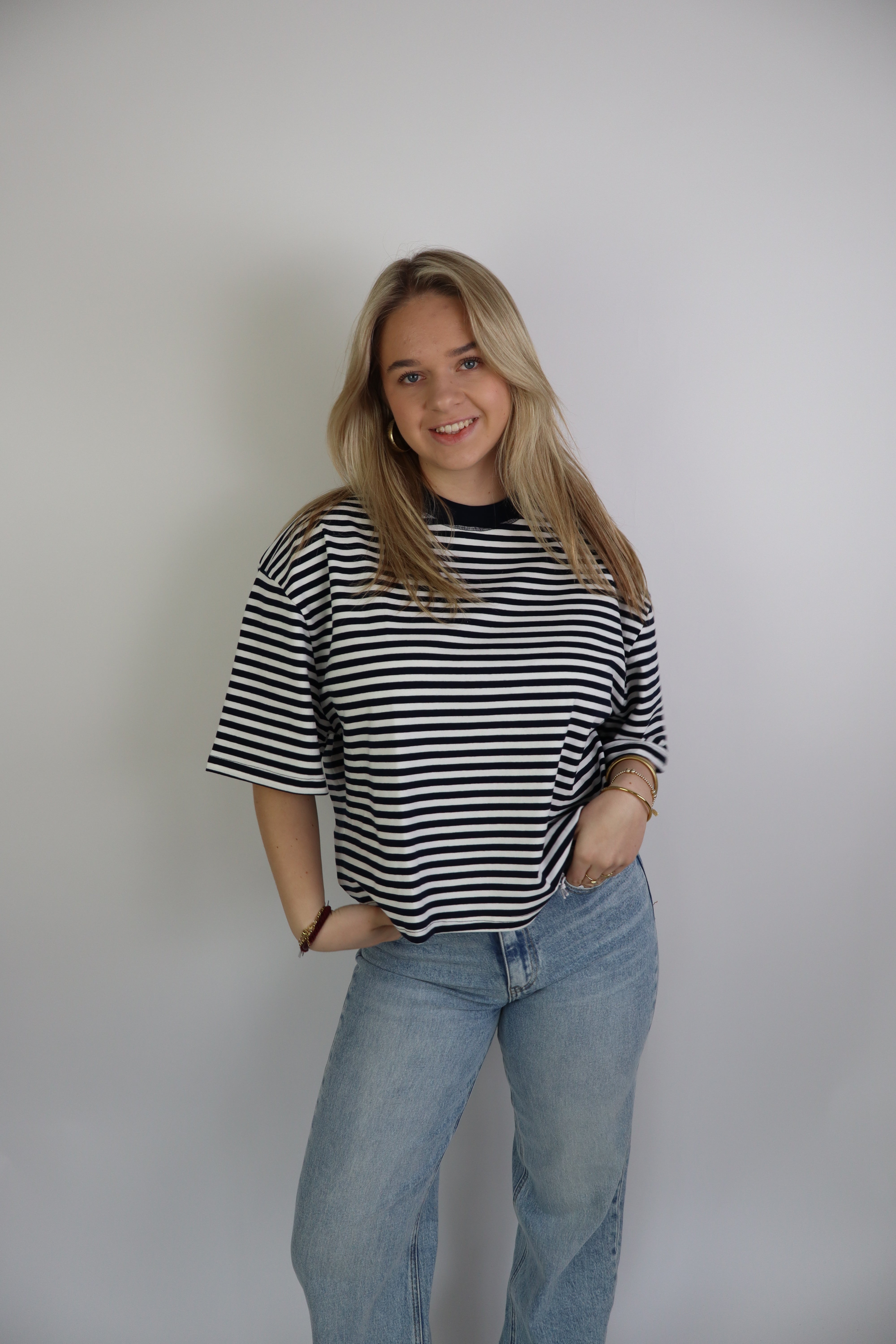 Femke Striped Tee Navy