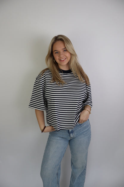 Femke Striped Tee Navy