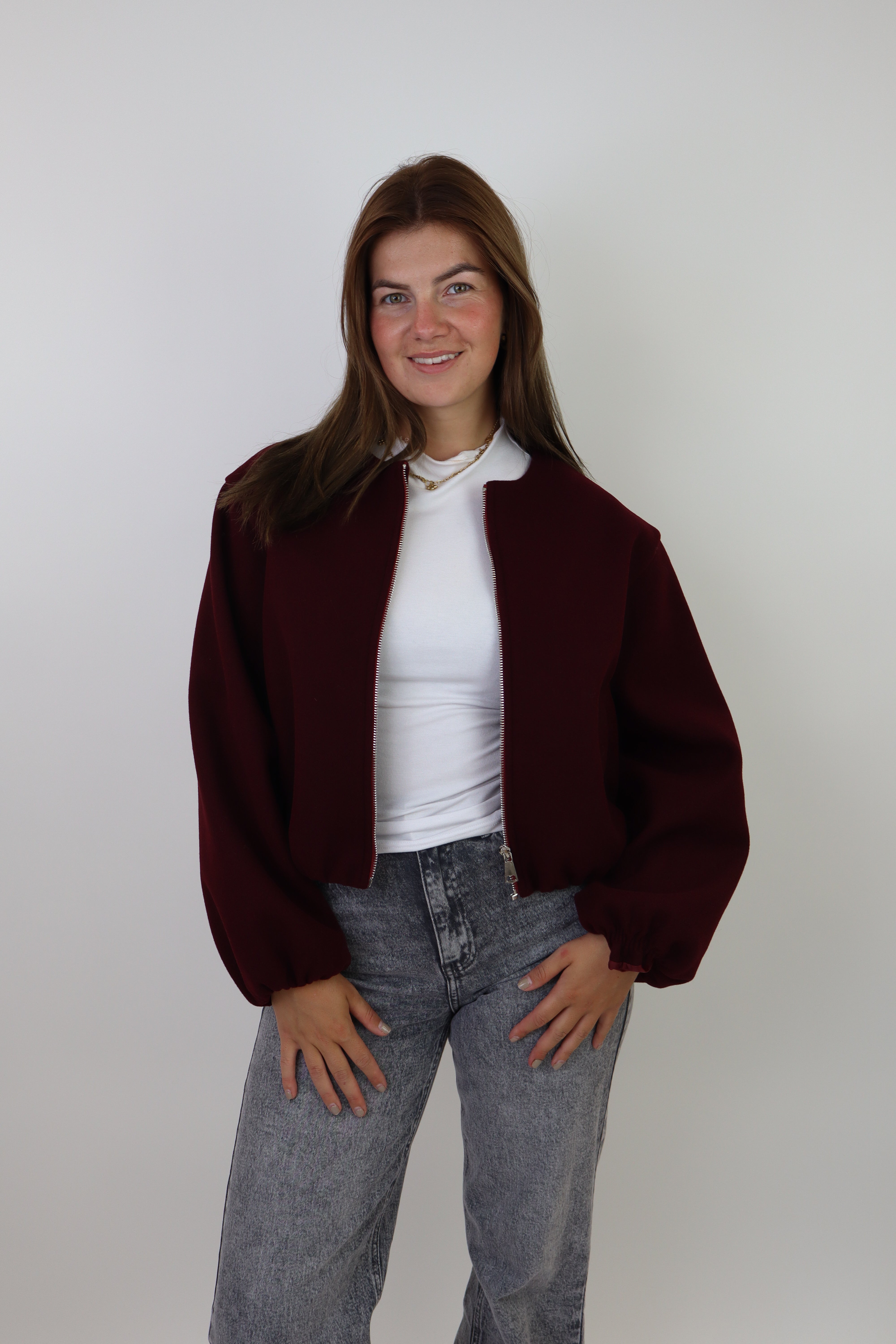 Ambika Bomber Jacket Bordeaux