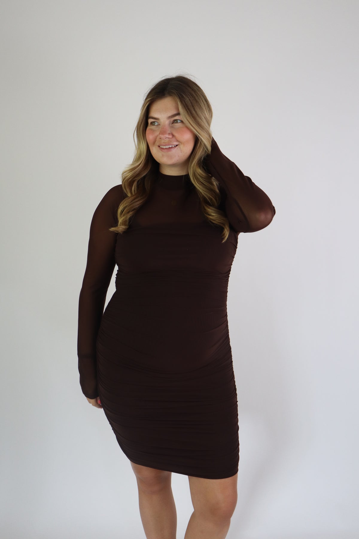 Lianne Mesh Dress Brown