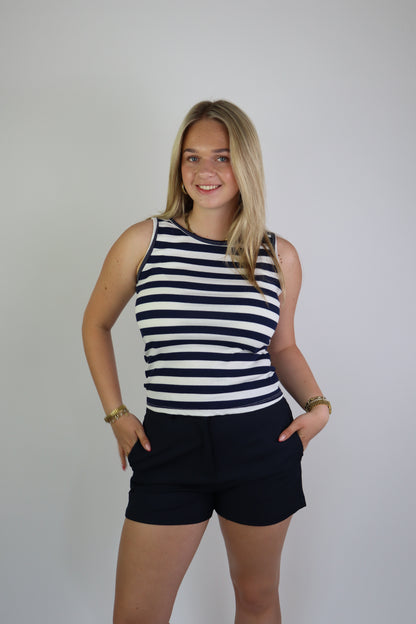 Ambika Striped Top Navy