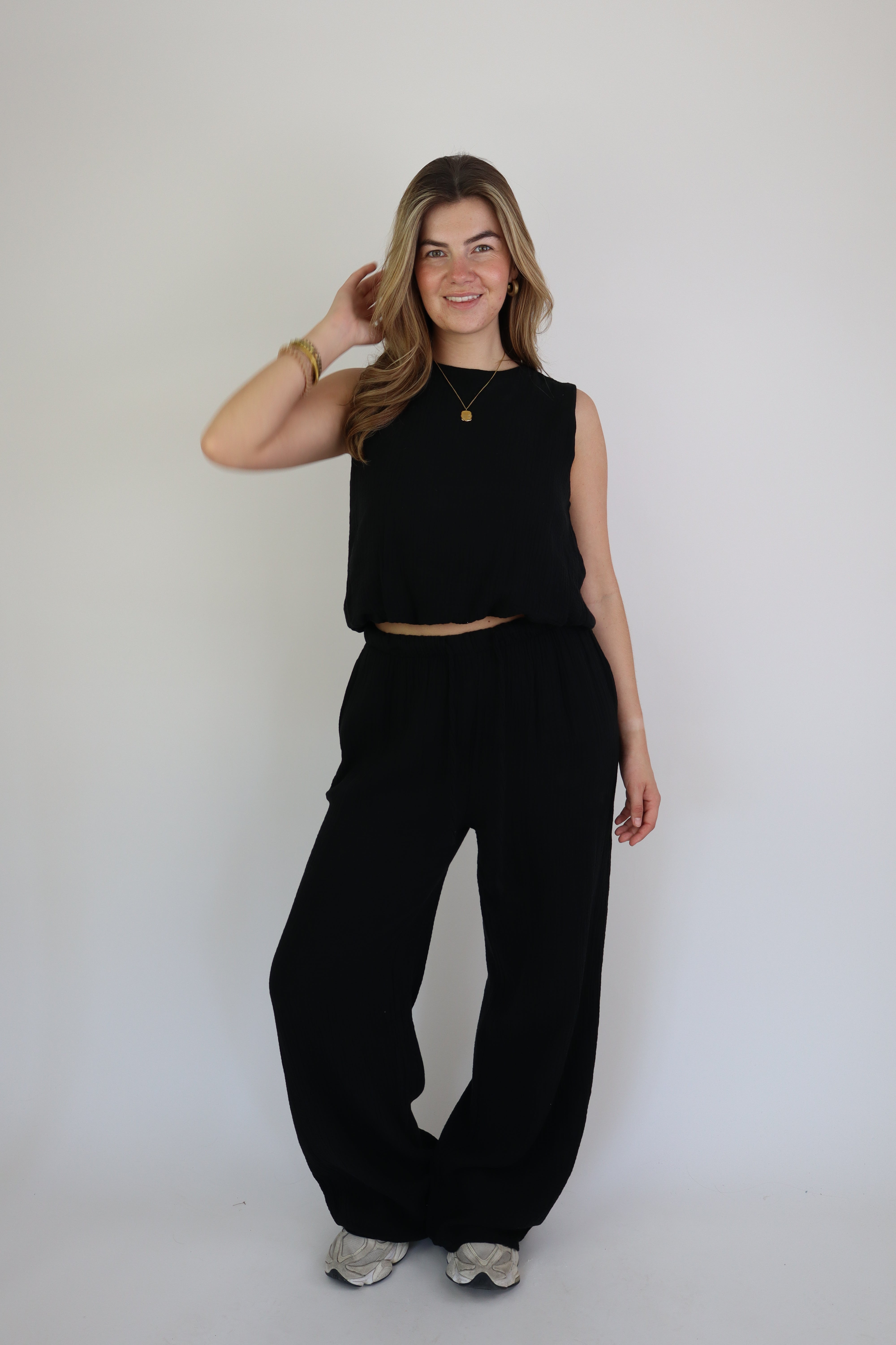 Isabel Katoenen Set Zwart