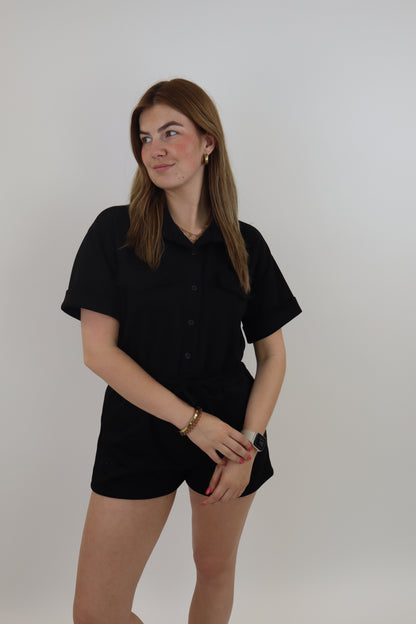 Marie Jogging Playsuit Zwart