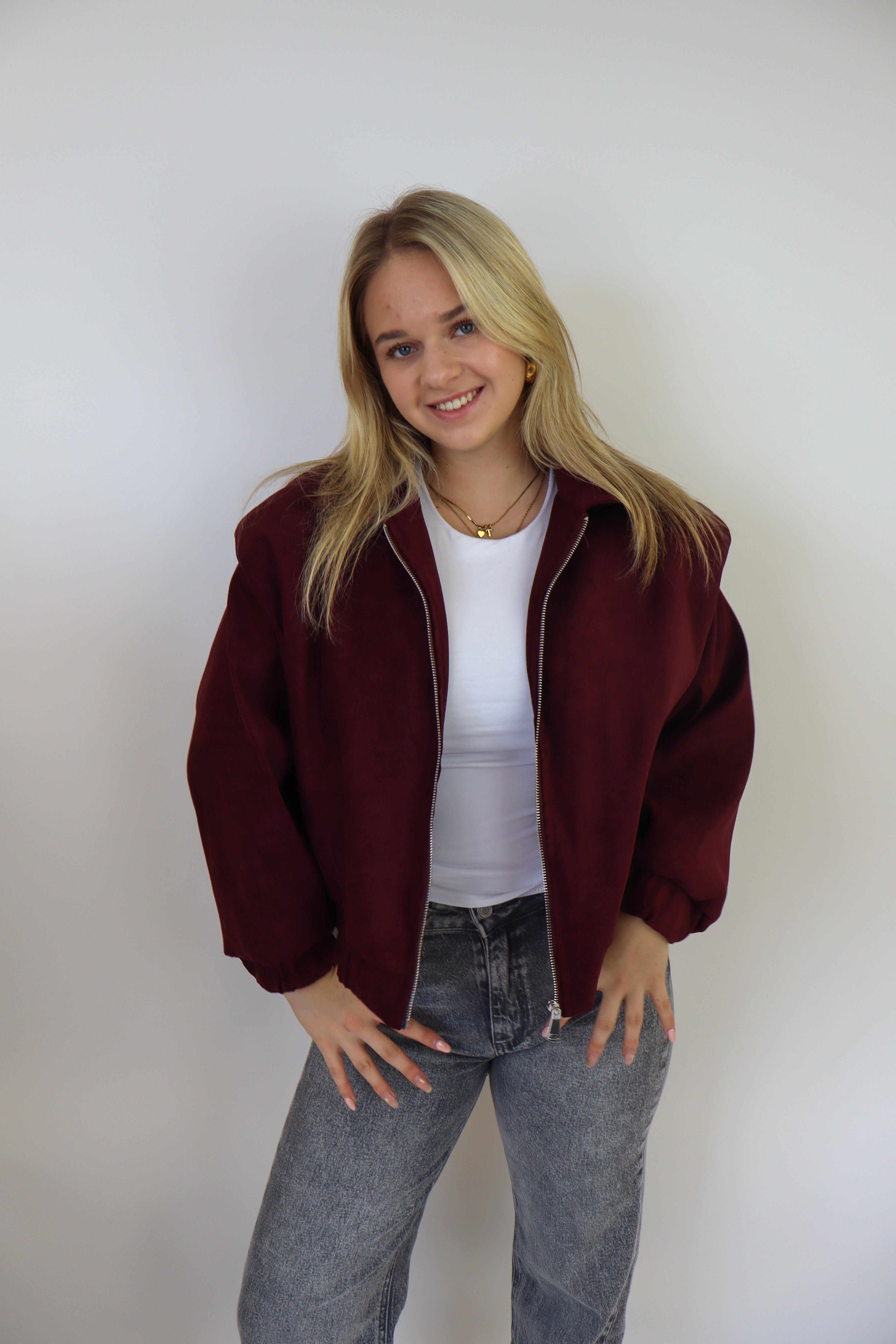 Nienke Suede Jacket  Bordeaux