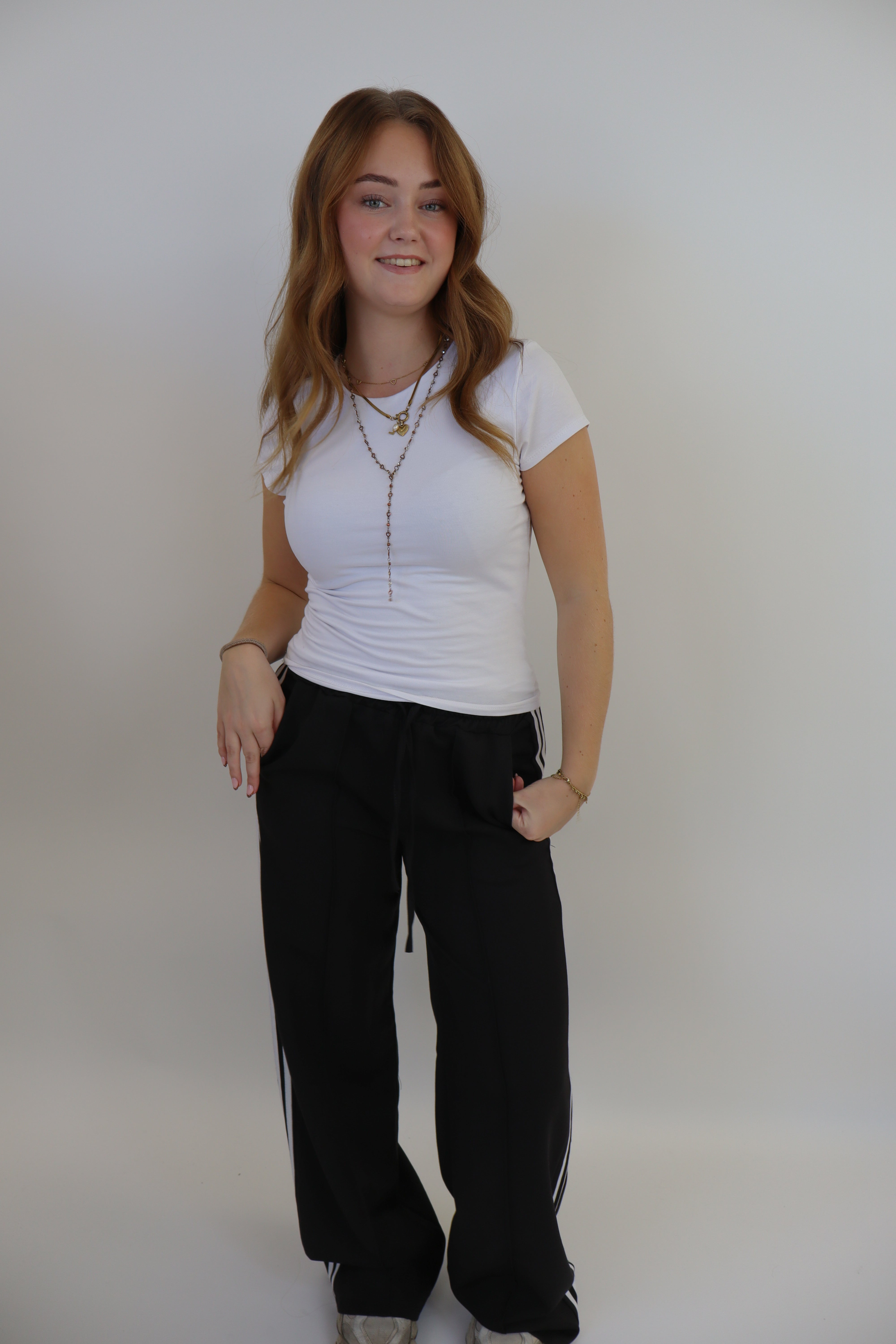 Laure Striped Pants - Black