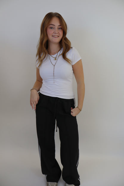 Laure Striped Pants - Black
