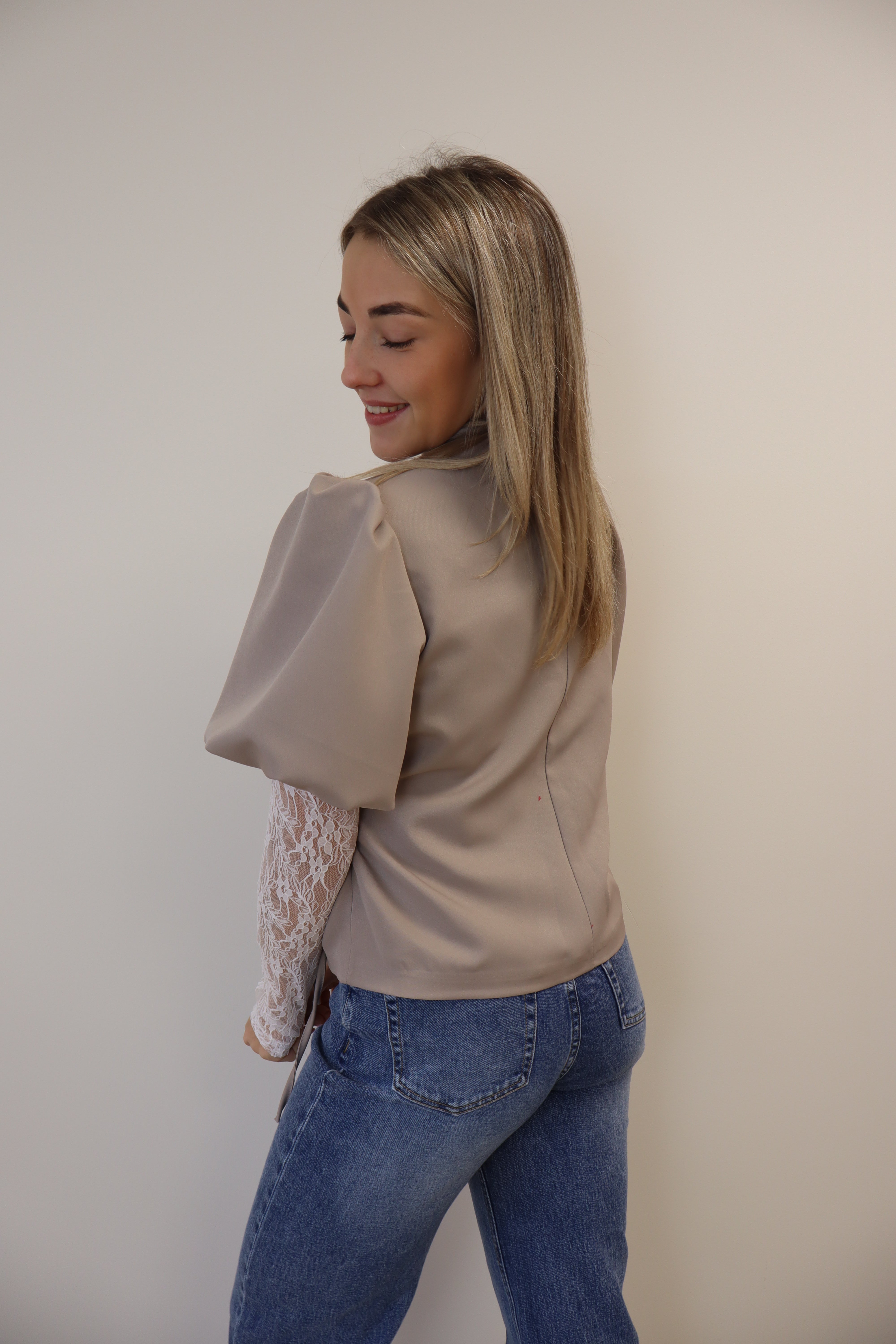 Floor Wrap Blazer Taupe