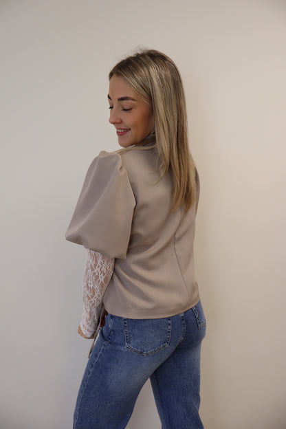 Floor Wrap Blazer Taupe