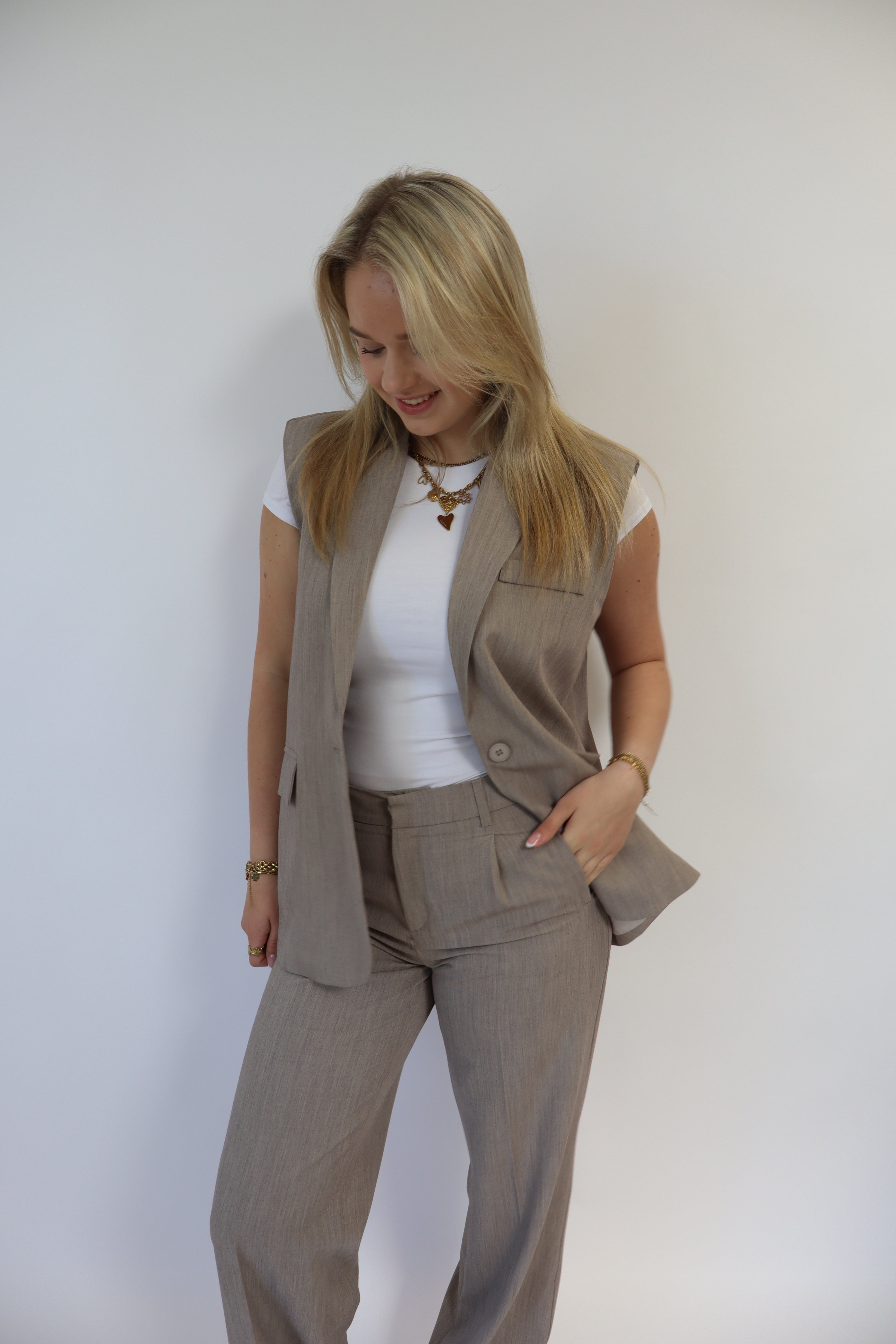 Ambika Studio Split Gilet Dark Linnen