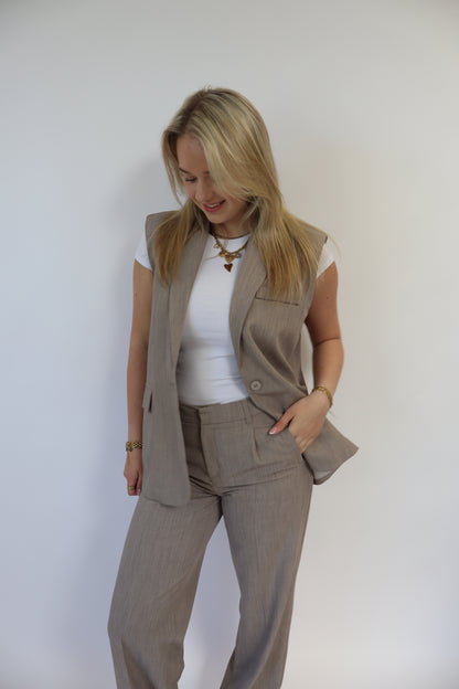 Ambika Studio Split Gilet Dark Linnen