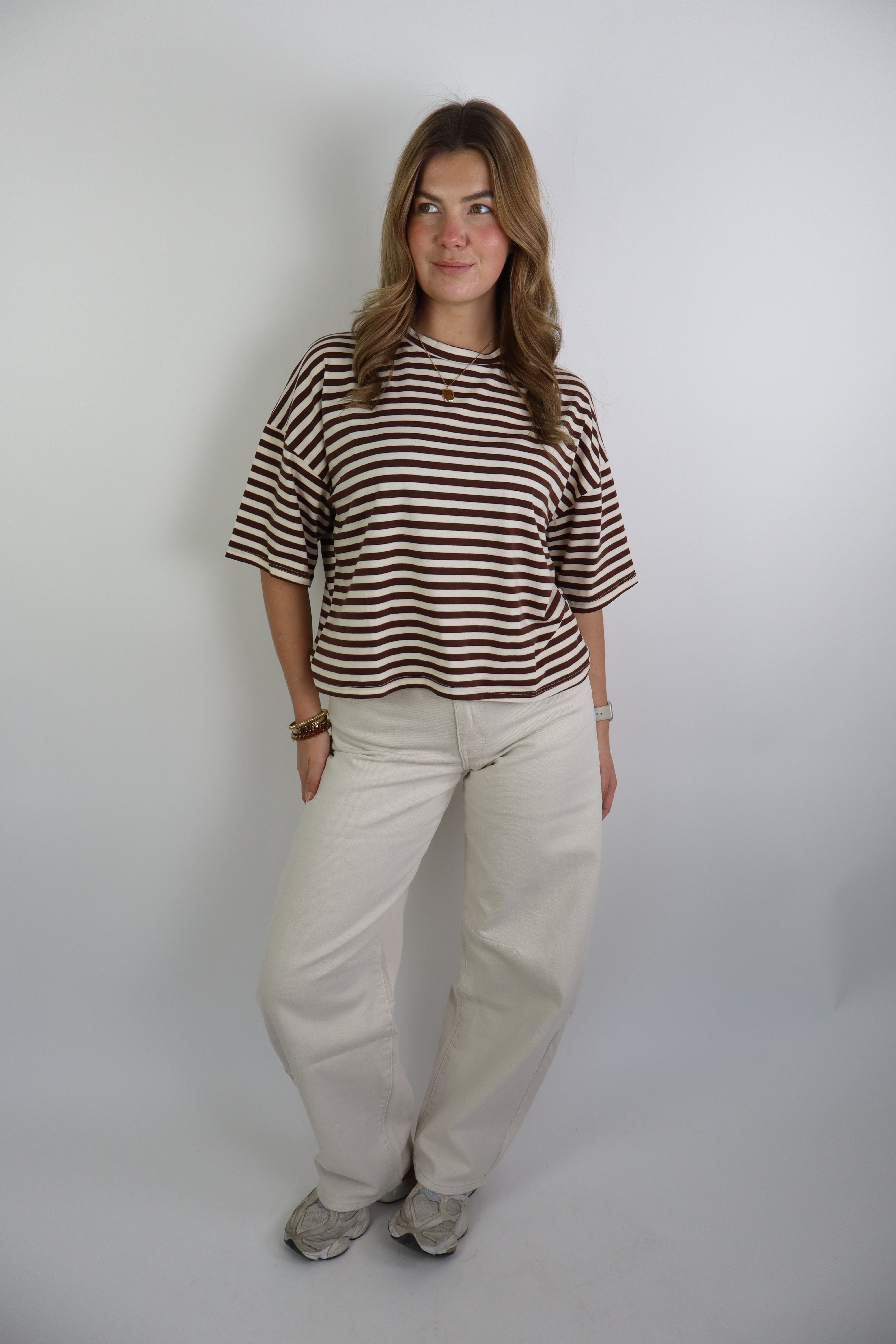 Cindy Balloon Jeans Beige W3717-K