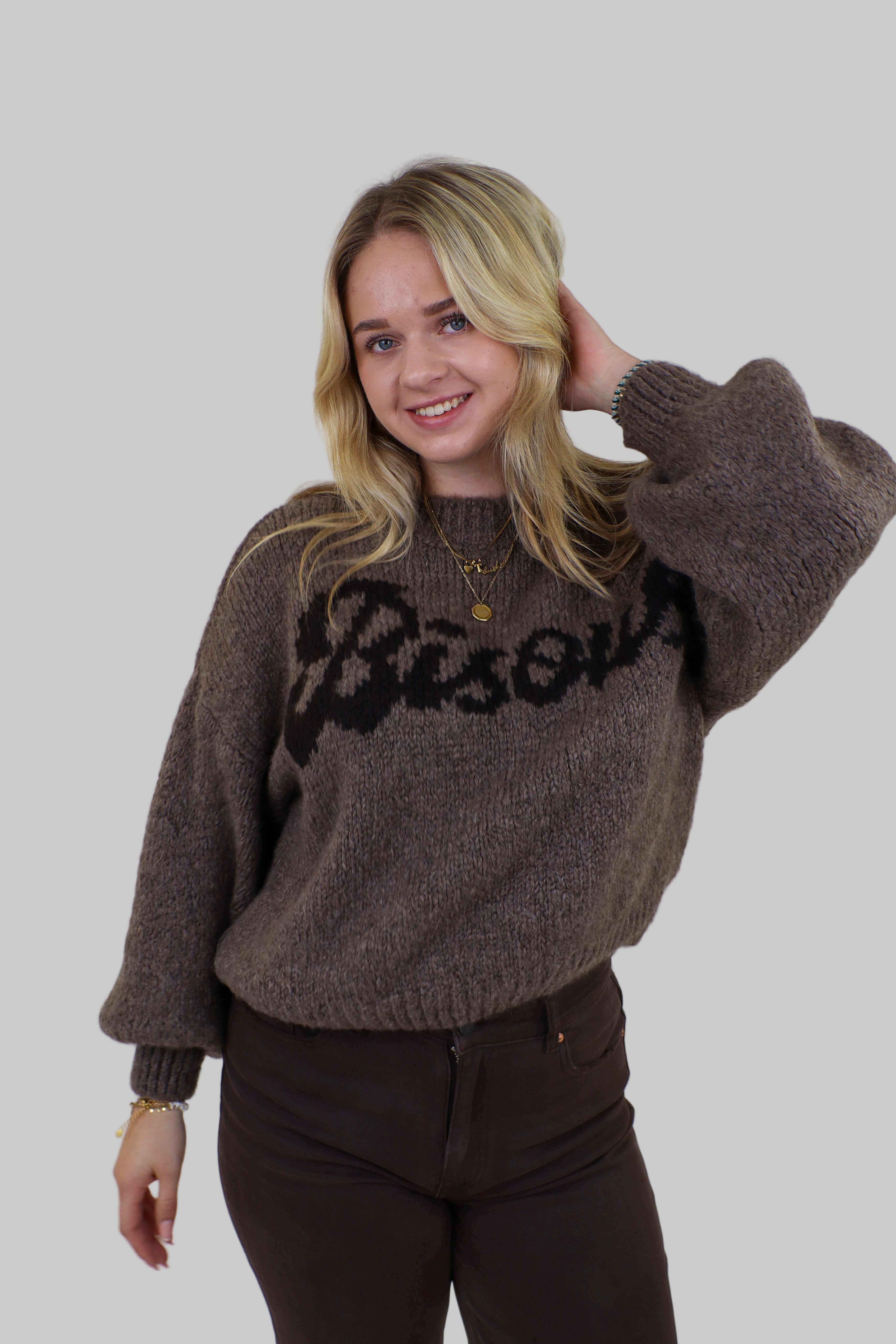 Bisous Sweater | Dark Brown