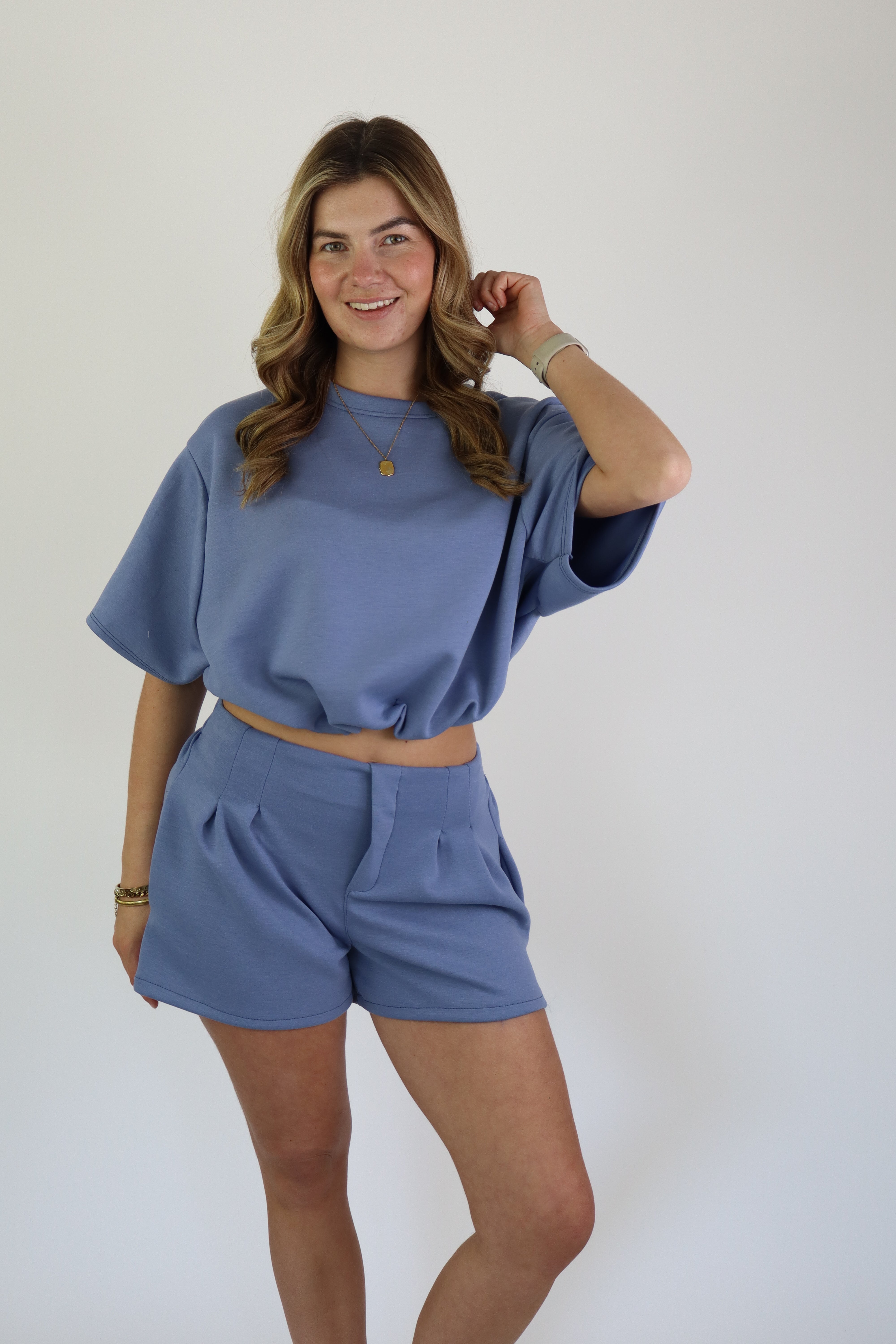 Yentl Two Piece Set Denim Blue