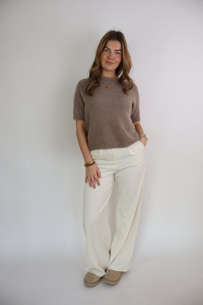 Bowie Wide Leg Pantalon Apricot
